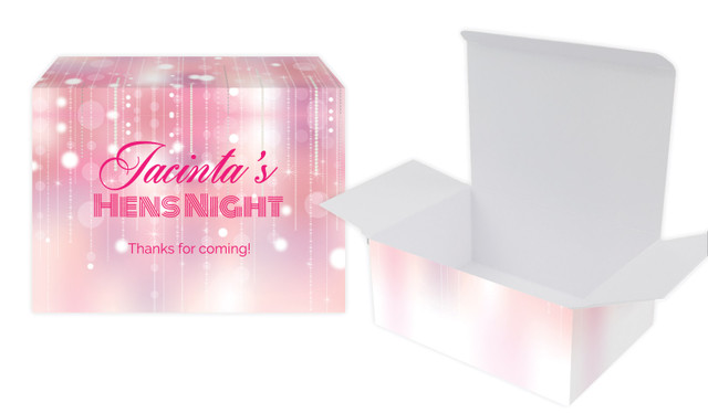 Pink Glam Hens Night Personalised Tuck Gift Box