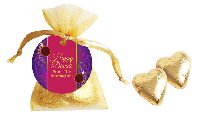 Bold Stripe Diwali Personalised Organza Bag