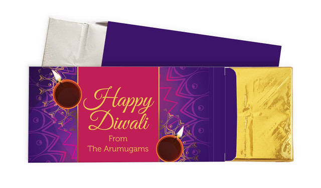 Bold Stripe Diwali Personalised Chocolate Bar In A Box