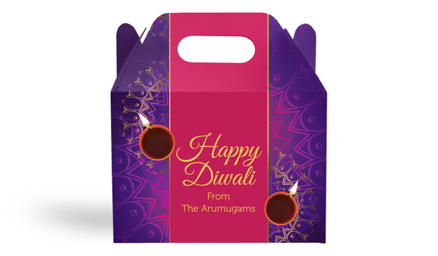 Bold Stripe Diwali Personalised Gable Favour Box