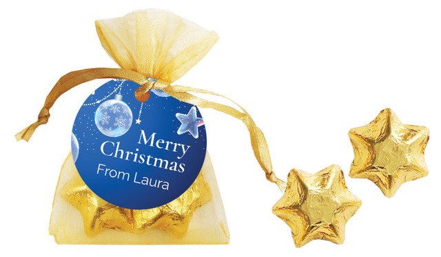 Crystal Baubles Christmas Organza Bag With Swing Tag