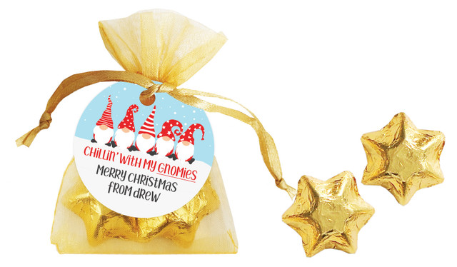 Gnomies Christmas Organza Bag With Swing Tag