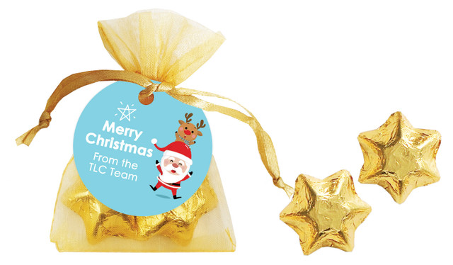 Piggyback Christmas Organza Bag With Swing Tag