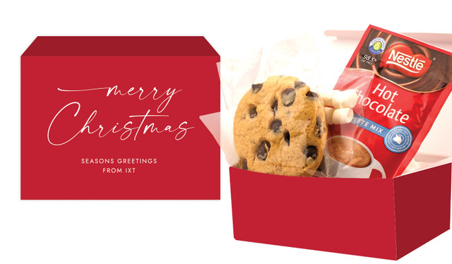 Red Cursive Christmas Hot Chocolate Kit