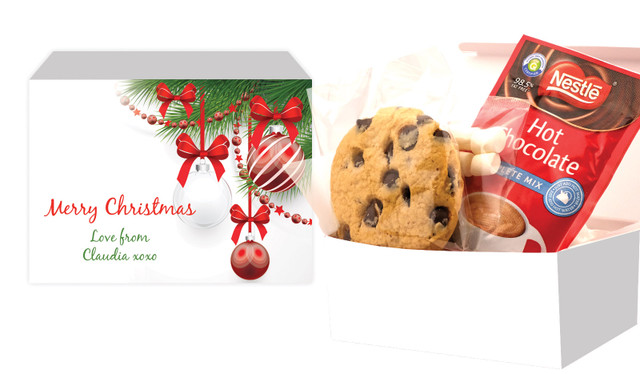 White Baubles Christmas Hot Chocolate Kit