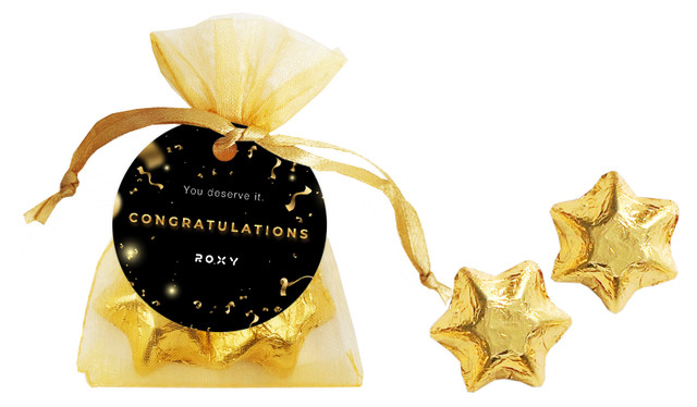 Organza Bag With Stars And Branded Tag