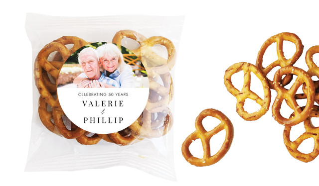 Simple Photo Anniversary Personalised Bag Of Pretzels