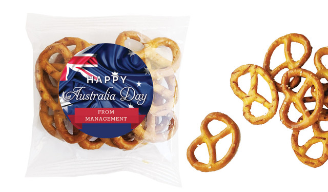Australian Flag Australia Day Personalised Bag Of Pretzels