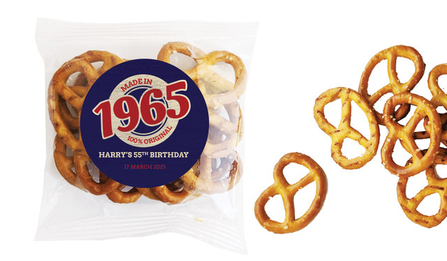 Made In Year Personalised Bag Of Pretzels