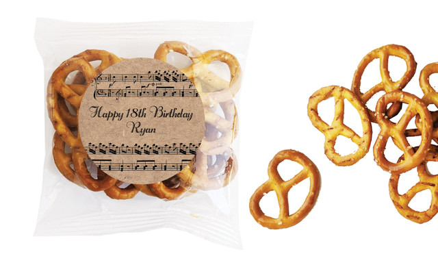 Music Notes Personalised Bag Of Pretzels