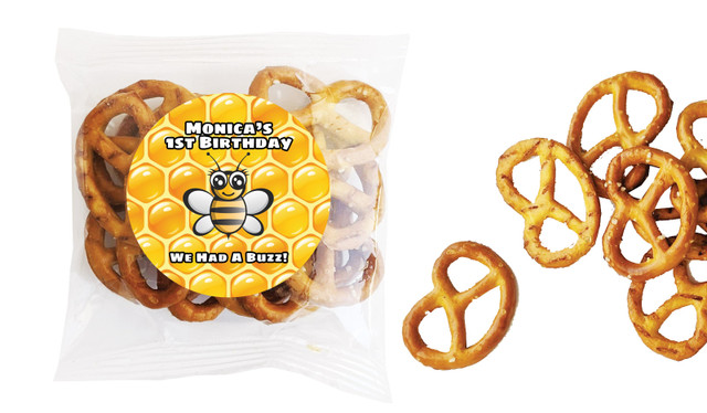 Bumble Bee Kids Party Personalised Bag Of Pretzels