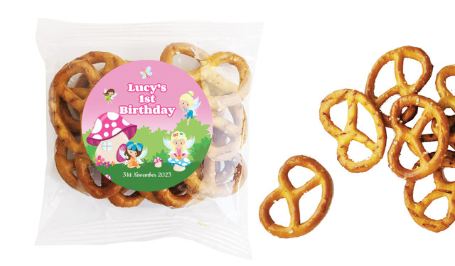 Fairy Garden Kids Party Personalised Bag Of Pretzels