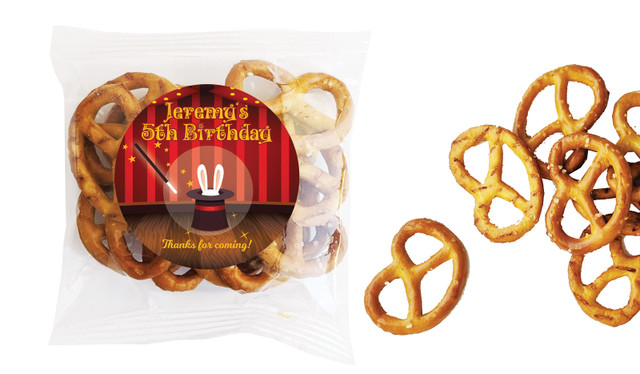 Magician Kids Party Personalised Bag Of Pretzels