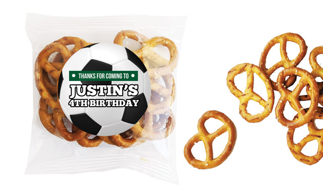 Soccer Kids Party Personalised Bag Of Pretzels