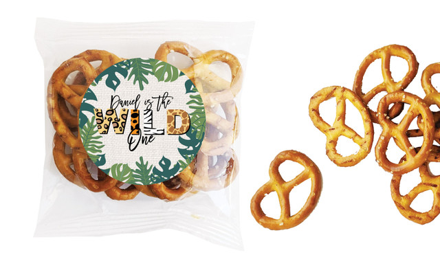 Wild One Kids Party Personalised Bag Of Pretzels