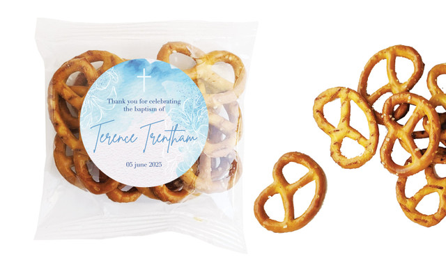 River Run Christening Personalised Bag Of Pretzels