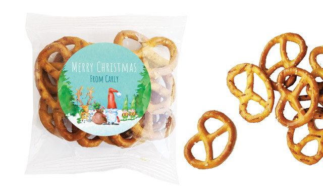 A Watercolour Christmas Christmas Personalised Bag Of Pretzels