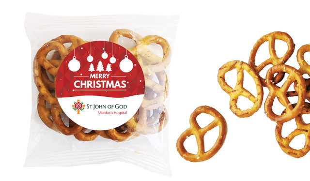 Corporate Christmas Christmas Personalised Bag Of Pretzels