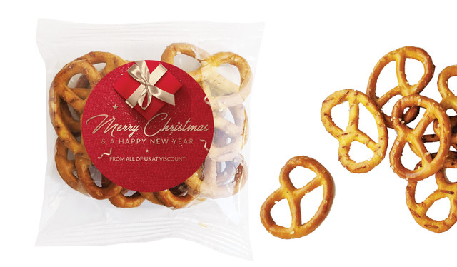 Glossy Gift Red Christmas Personalised Bag Of Pretzels