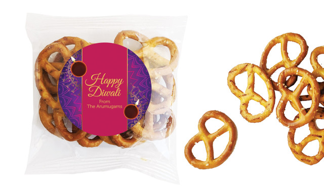 Bold Stripe Diwali Personalised Bag Of Pretzels