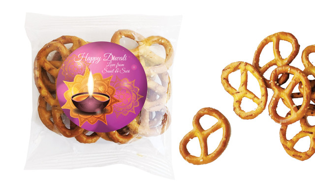 Festive Flames Diwali Personalised Bag Of Pretzels
