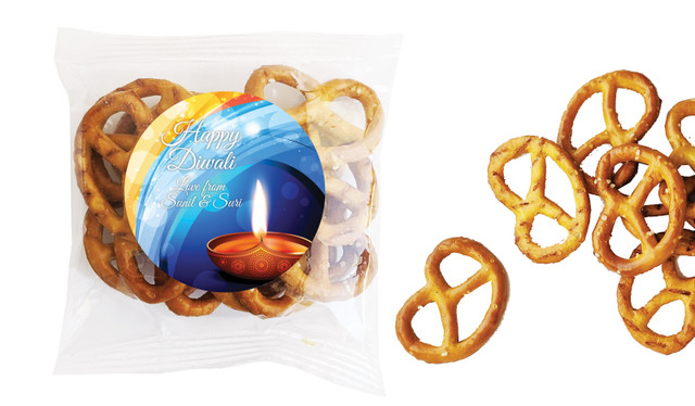 Vibrant Diwali Personalised Bag Of Pretzels