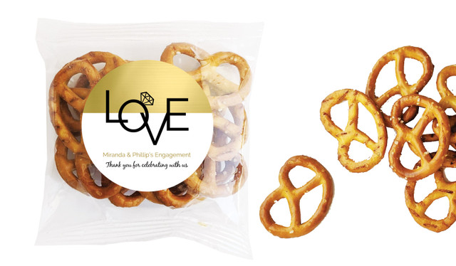 Love Letters Engagement Personalised Bag Of Pretzels