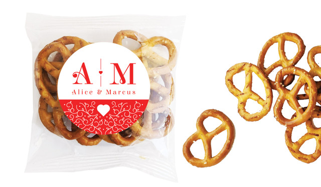 Ornamental Monogram Engagement Personalised Bag Of Pretzels