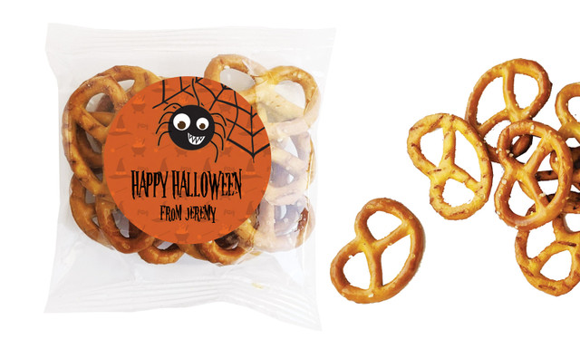 Spider Halloween Personalised Bag Of Pretzels
