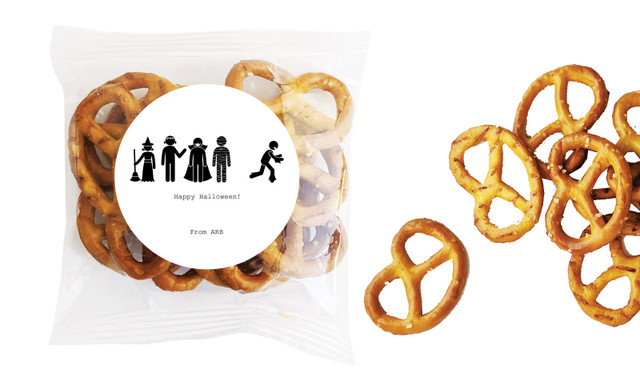 Stick Figures Halloween Personalised Bag Of Pretzels
