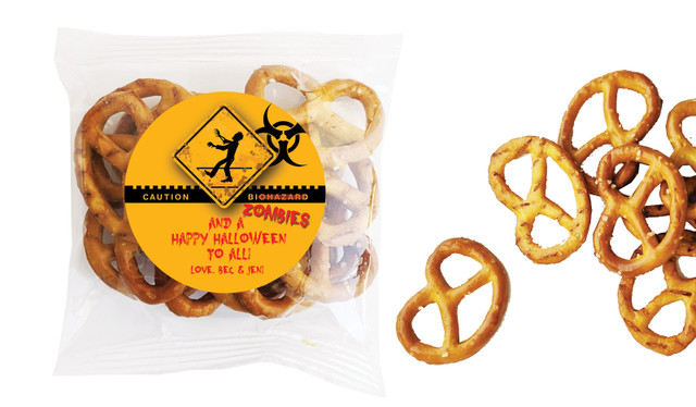 Zombie Apocalypse Halloween Personalised Bag Of Pretzels