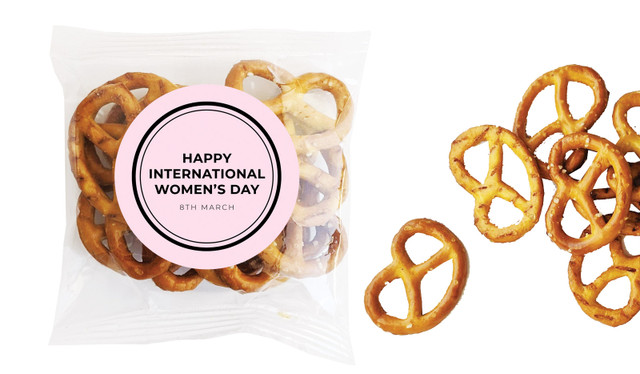 Chic International Womens Day Personalised Bag Of Pretzels