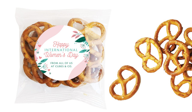 Fun Floral International Womens Day Personalised Bag Of Pretzels