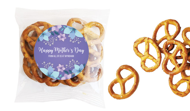 Dusk Flowers Mothers Day Personalised Bag Of Pretzels