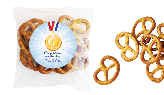 Medal 1st Place Personalised School Personalised Bag Of Pretzels