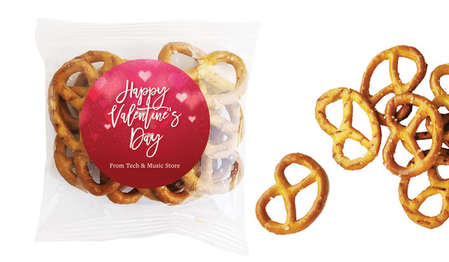 Heart Bokeh Valentines Day Personalised Bag Of Pretzels