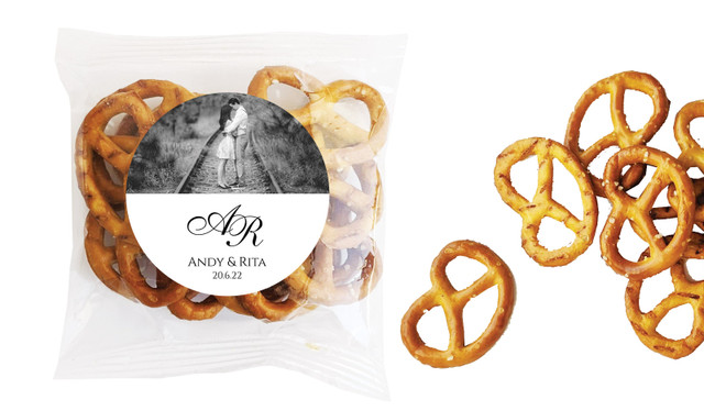 Add A Photo White Wedding Personalised Bag Of Pretzels