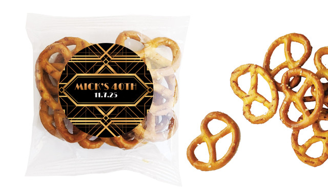 Gatsby Wedding Personalised Bag Of Pretzels