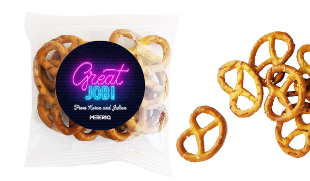 Neon Congratulations Personalised Bag Of Pretzels