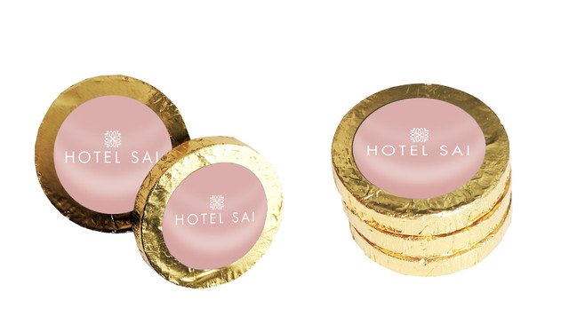Blush Background Hospitality Chocolate Coin