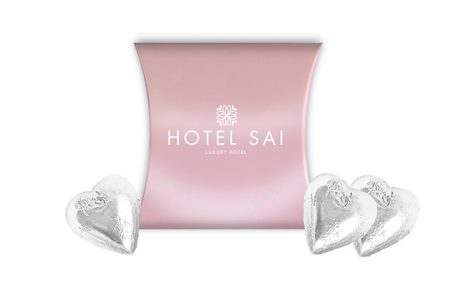 Blush Background Hospitality Branded Pillow Boxes