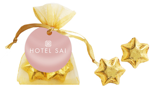 Blush Background Hospitality Branded Organza Bag