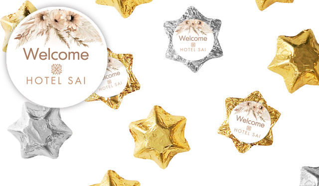 Boho Hospitality Branded Foil Chocolate Stars