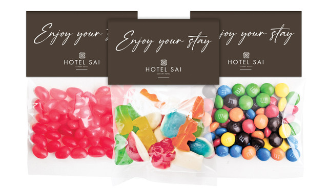 Chocolat Hospitality Branded Lolly Bag With Topper