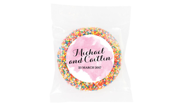 A Splash Of Pink Watercolour Wedding Personalised Giant Freckle