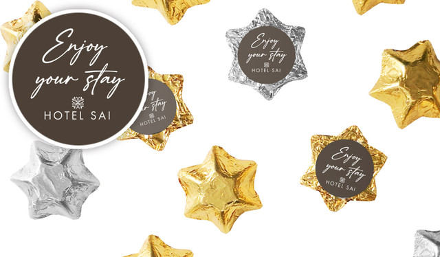 Chocolat Hospitality Branded Foil Chocolate Stars