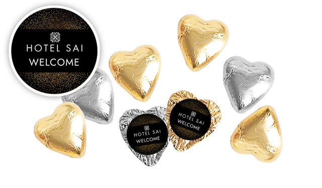 Confetti Centric Hospitality Branded Foil Chocolate Hearts