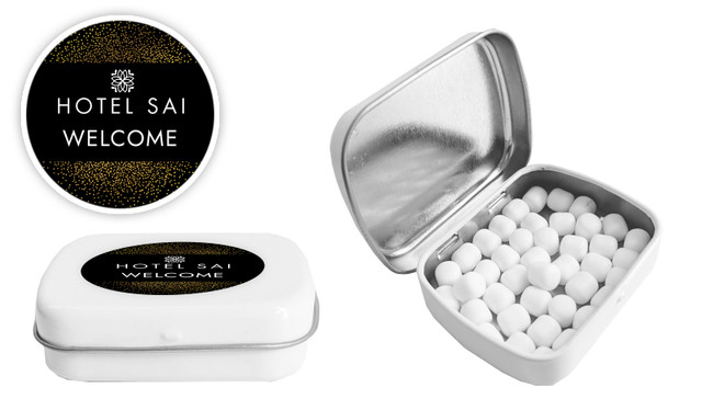 Confetti Centric Hospitality Branded Mint Tins