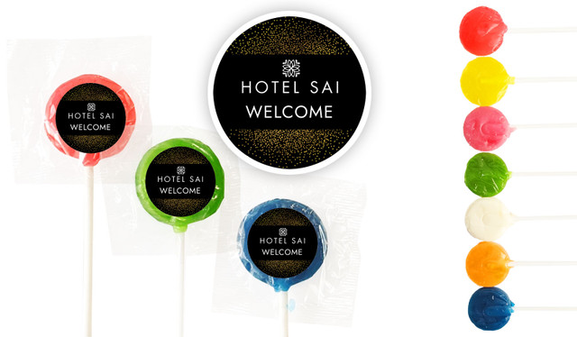 Confetti Centric Hospitality Branded 2.5cm Mini Lollipops