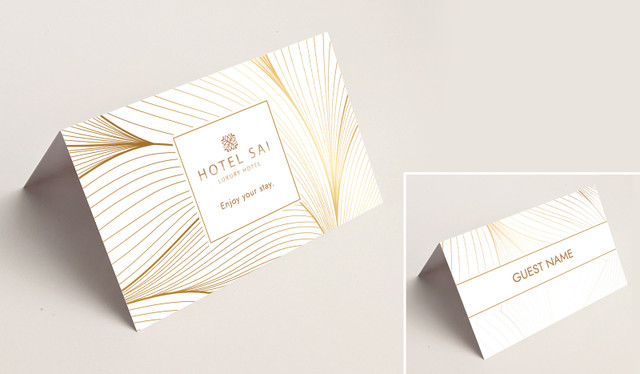 Flowing Lines Hospitality Branded Place Cards
